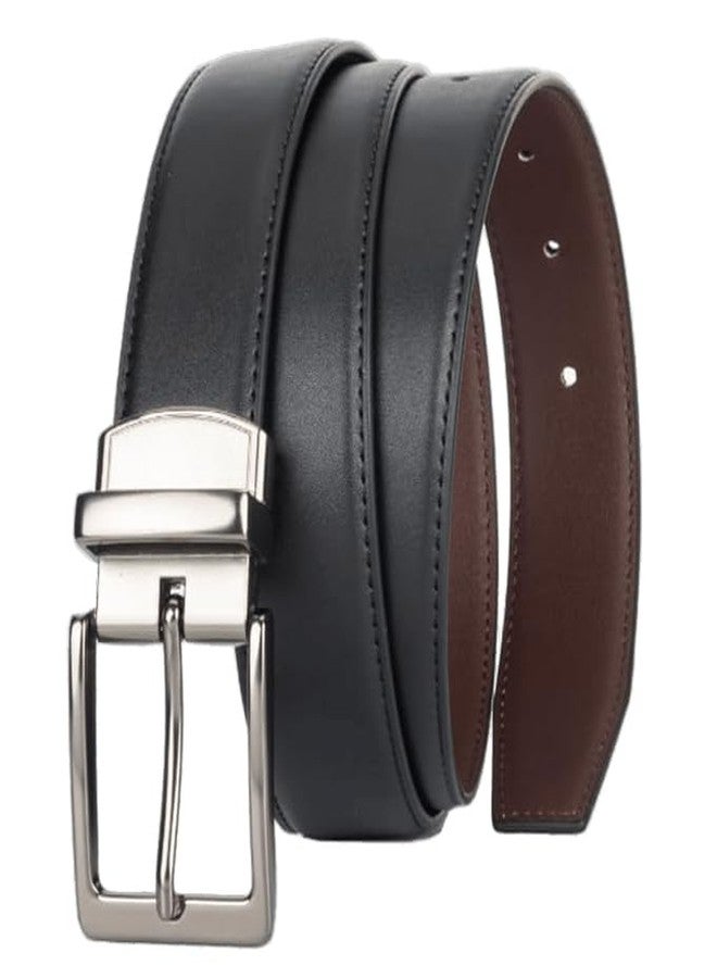 CaySep Reversible Leather Belt for Men - Dual Sided Dress and Casual Belt, Trim to Fit, 2 Styles in One Belt (Suit for waist 27-39”) - Image 1